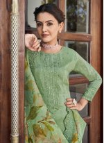 Green Engagement Straight Salwar Suit