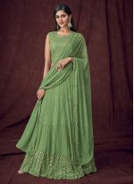 Green Fancy Fabric Embroidered Readymade Lehenga Choli