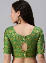 Green Fancy Jacquard Blouse Green Fancy Jacquard Blouse
