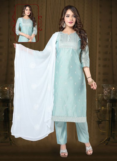 Green Festival Chanderi Silk Trendy Salwar Suit