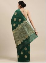 Green Festival Cotton Silk Traditional Saree