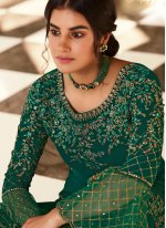 Green Festival Designer Pakistani Suit