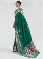 Green Festival Handloom silk Traditional Designer Saree
