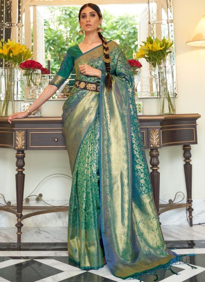 Green Festival Handloom silk Traditional Saree