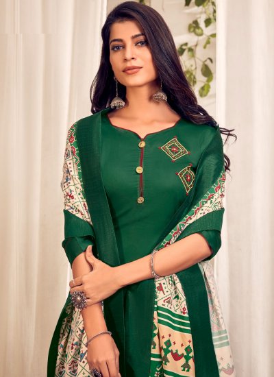 Green Handwork Pant Style Suit