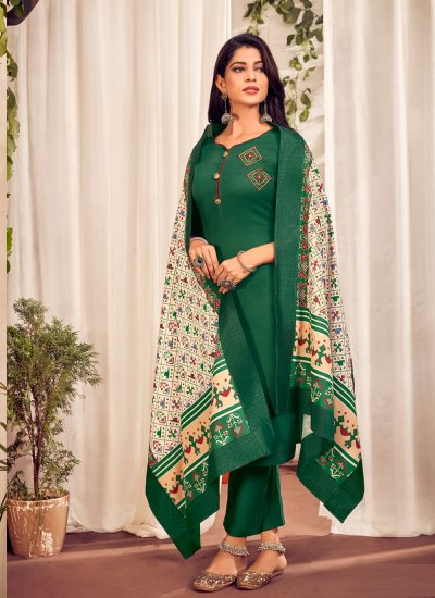 Green Handwork Pant Style Suit