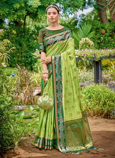 Green Mehndi Traditional Saree