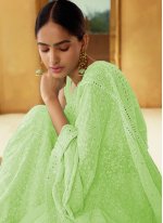 Green Mirror Mehndi Trendy Saree