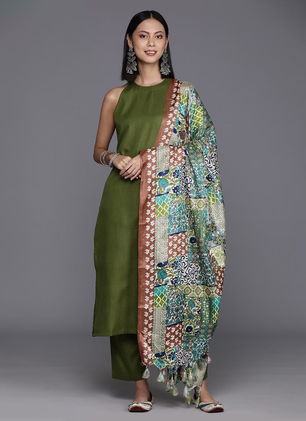 Green Plain Salwar Kameez