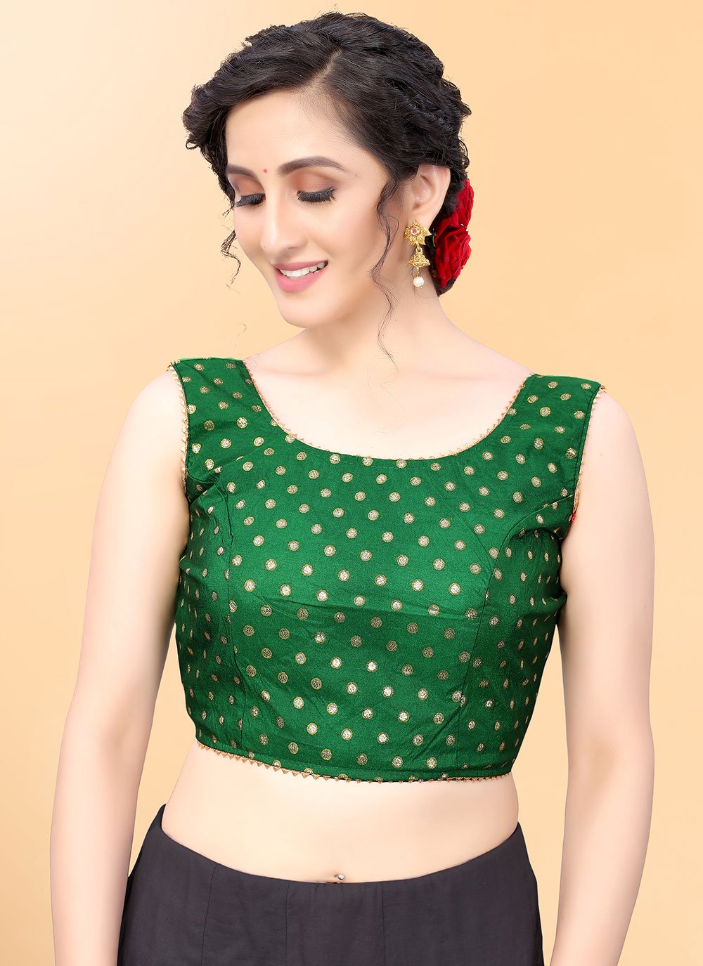 designer polka dot blouse
