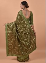 Green Poly Silk Casual Saree
