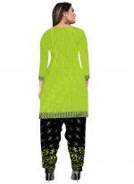 Green Printed Fancy Fabric Patiala Suit