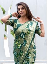 Green Pure Silk Contemporary Style Saree