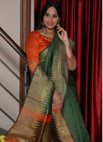 Green Raw Silk Festival Designer Traditional Saree