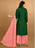 Green Rayon Casual Palazzo Designer Salwar Suit