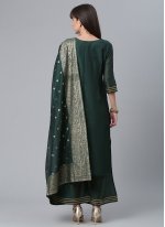 Green Sangeet Chanderi Silk Readymade Salwar Kameez