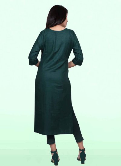 Green Sequins Rayon Party Wear Kurti