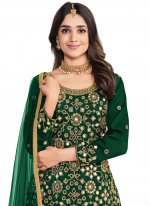 Green Silk Festival Trendy Salwar Kameez