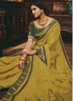 Green Silk Mehndi Traditional Saree