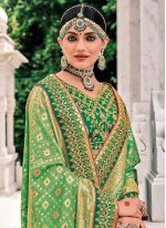 Green Silk Resham Trendy Saree