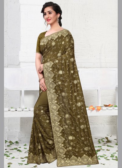 Green Silk Stone Silk Saree