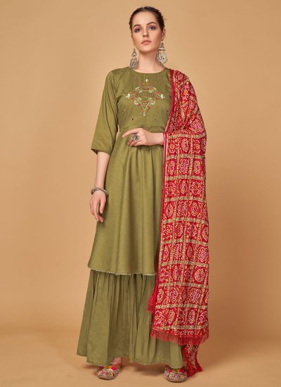Green Silk Wedding Readymade Salwar Suit