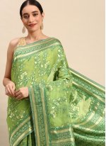 Green Soft Cotton Weaving Classic Saree