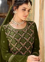 Green Thread Wedding A Line Lehenga Choli