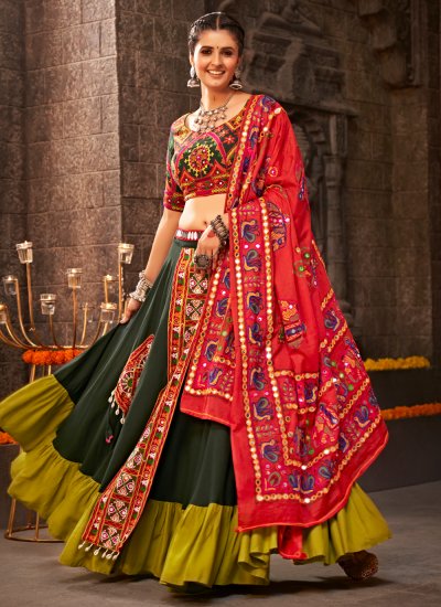 Green Thread Wedding Designer Lehenga Choli