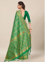 Green Thread Work Silk Traditional Saree