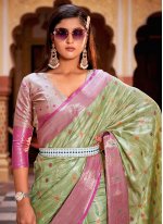 Green Tissue Weaving Classic Saree