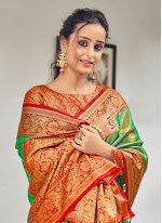 Green Tussar Silk Designer Traditional Saree