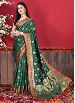 Green Weaving Classic Saree