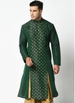 Green Weaving Engagement Dhoti Kurta