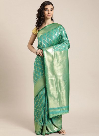 Green Weaving Kanjivaram Silk Designer Traditional Saree