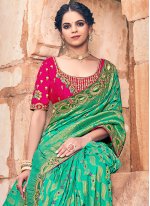 Green Weaving Silk Contemporary Saree