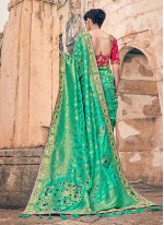 Green Weaving Silk Contemporary Saree