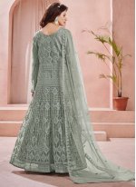 Green Wedding Net Readymade Salwar Kameez