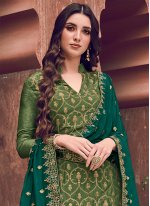 Green Wedding Silk Designer Salwar Kameez