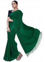Green Zari Georgette Satin Classic Saree