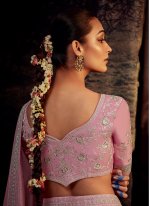 Grey and Pink Fancy Fabric Wedding Contemporary Saree