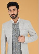 Grey and Silver Georgette Indo Western
