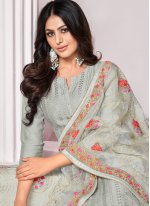 Grey Cotton Bollywood Salwar Kameez