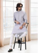 Grey Cotton Kurta Pyjama