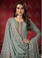 Grey Embroidered Designer Pakistani Salwar Suit