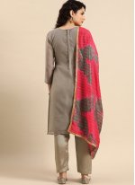 Grey Embroidered Party Salwar Suit