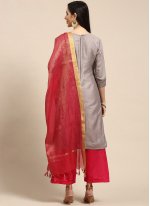Grey Embroidered Trendy Salwar Suit