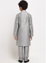 Grey Plain Kurta Pyjama