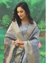 Grey Silk Traditional Designer Saree