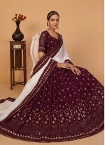 Gripping Embroidered Georgette A Line Lehenga Choli